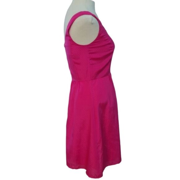 Vineyard Vines Pink Dobby Sleeveless Dress Silk Blend BARBIE size 0 - Picture 3 of 10